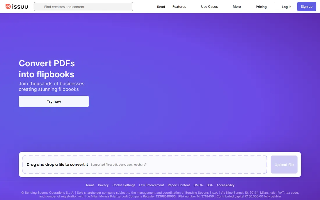 Issuu homepage