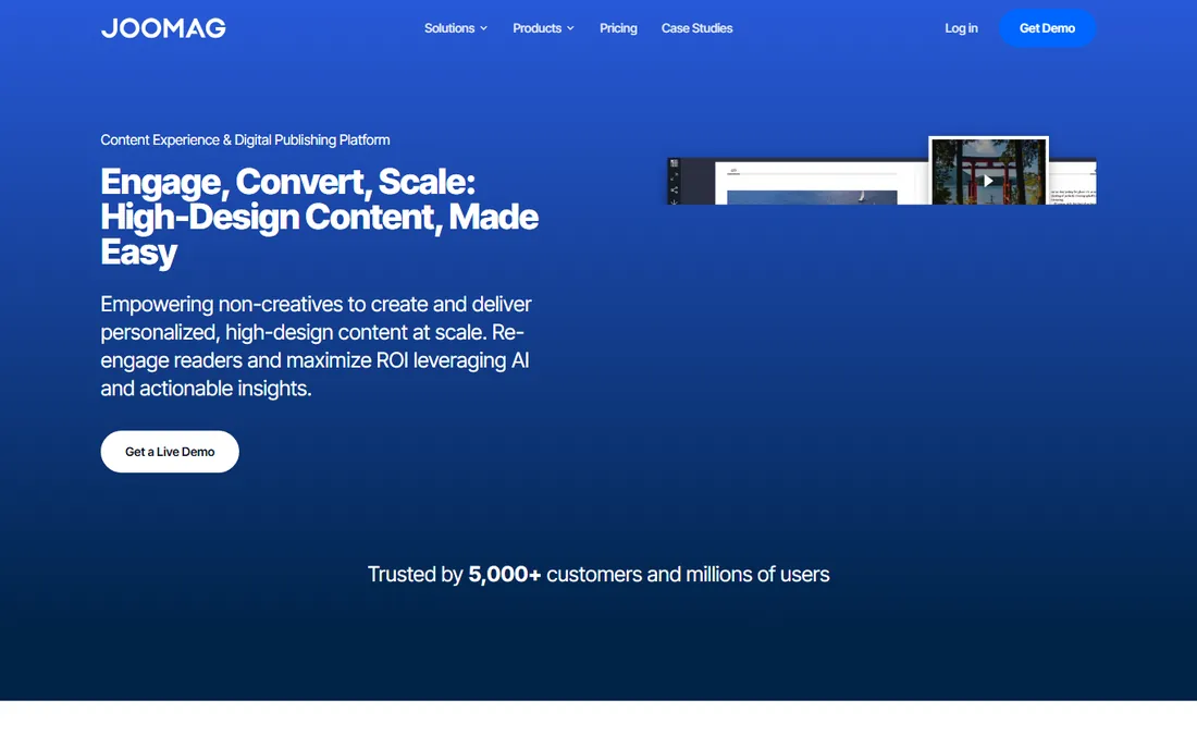 Joomag homepage