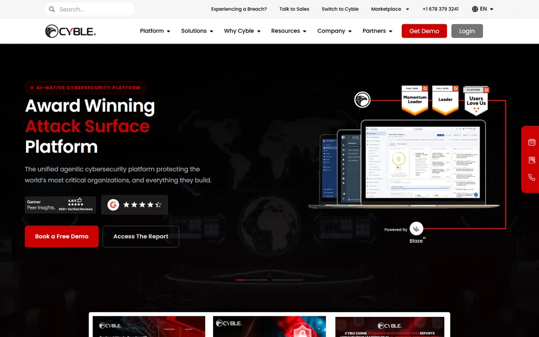 Cyble homepage