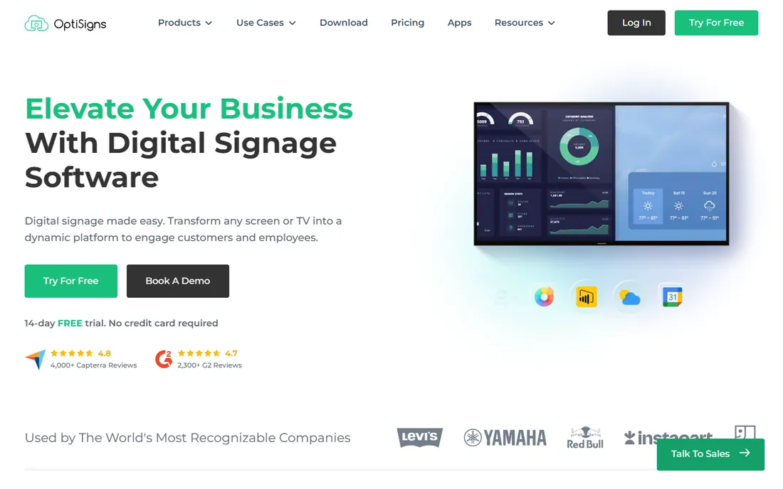 OptiSigns homepage