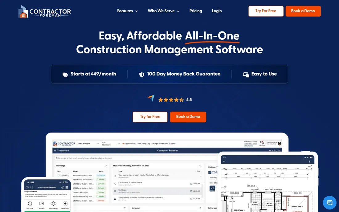 Contractor Foreman homepage