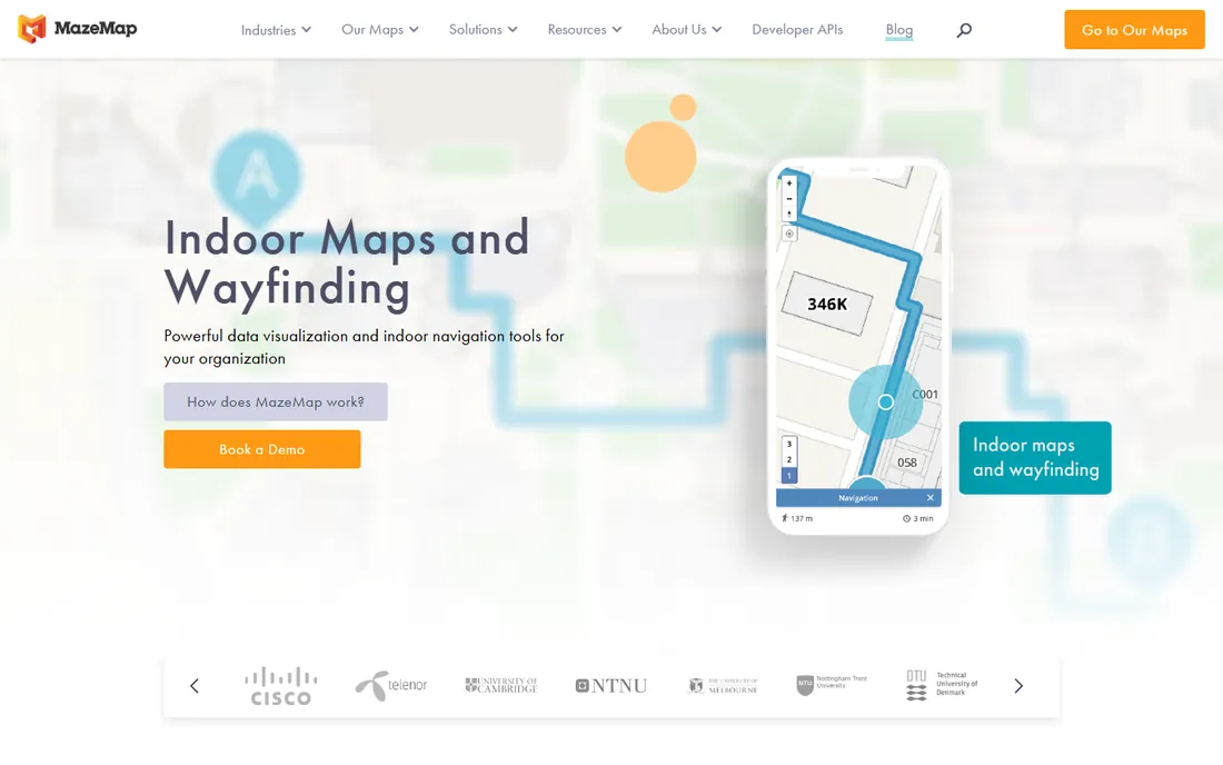 MazeMap homepage