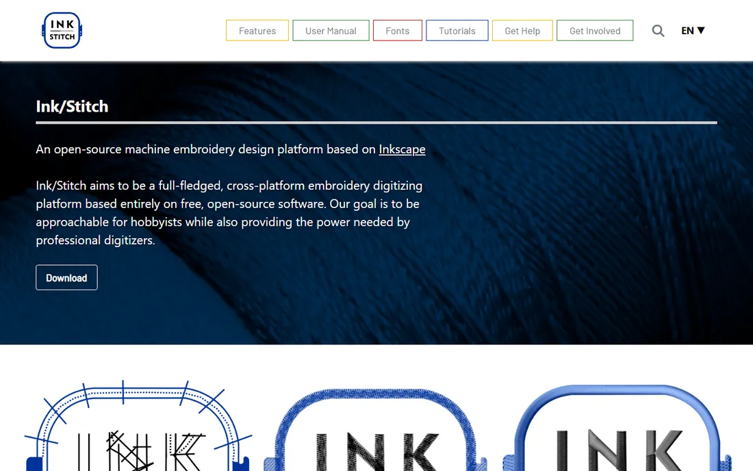 Ink/Stitch homepage
