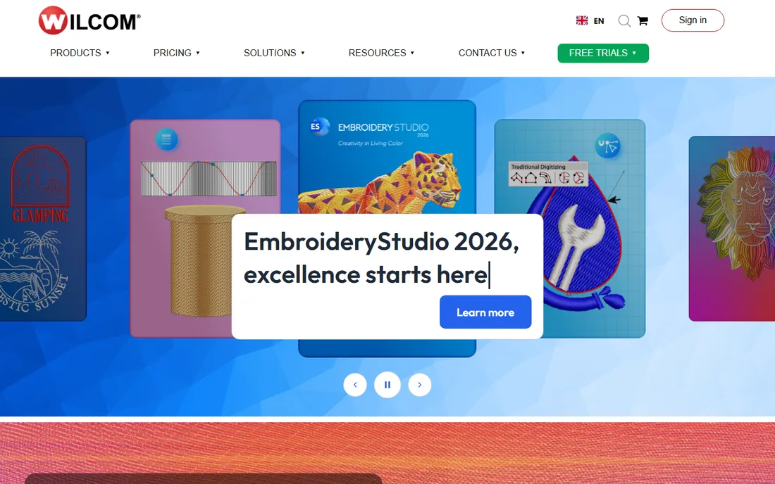 Wilcom EmbroideryStudio homepage