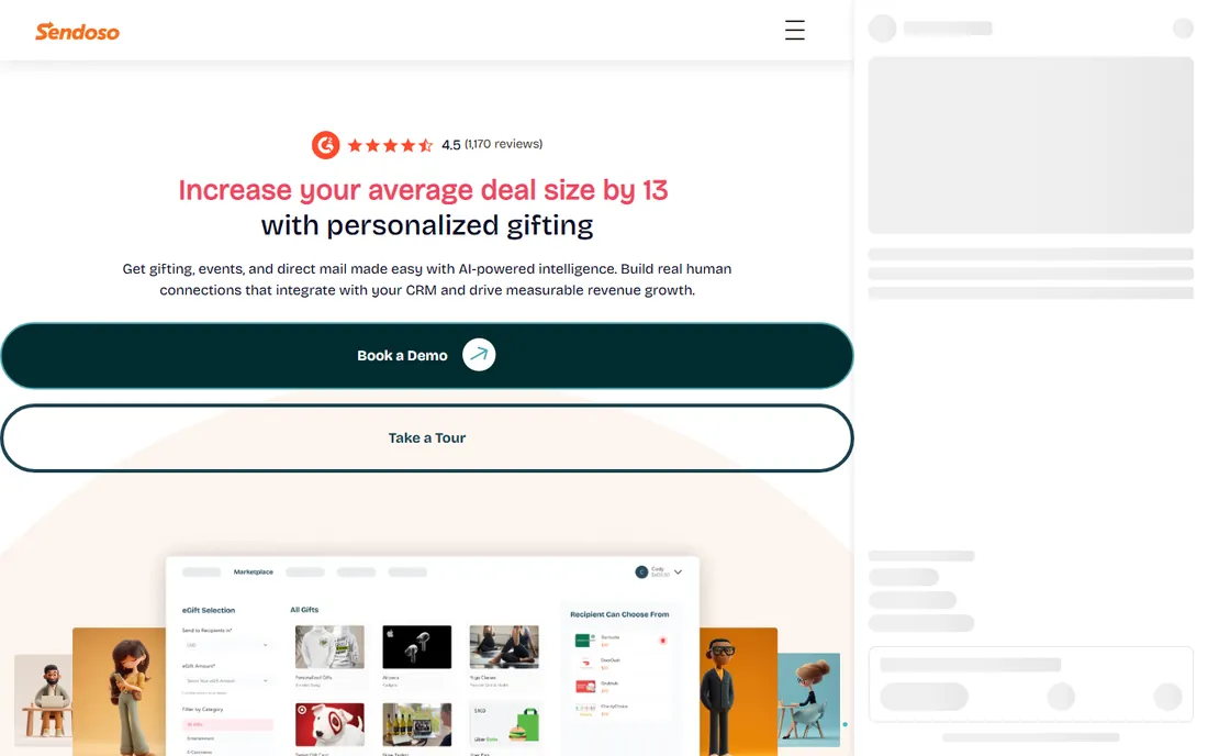 Sendoso homepage