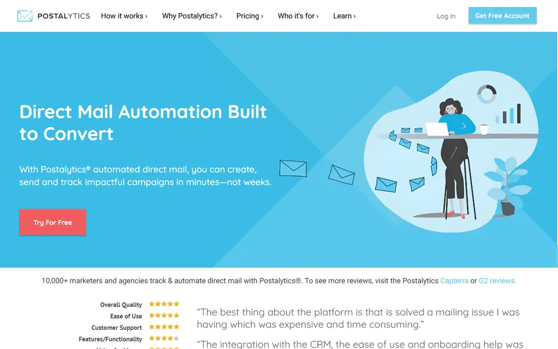 Postalytics homepage