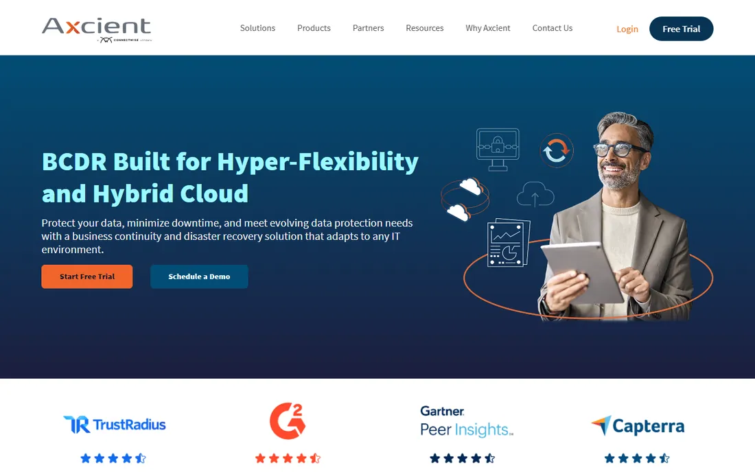 Axcient homepage