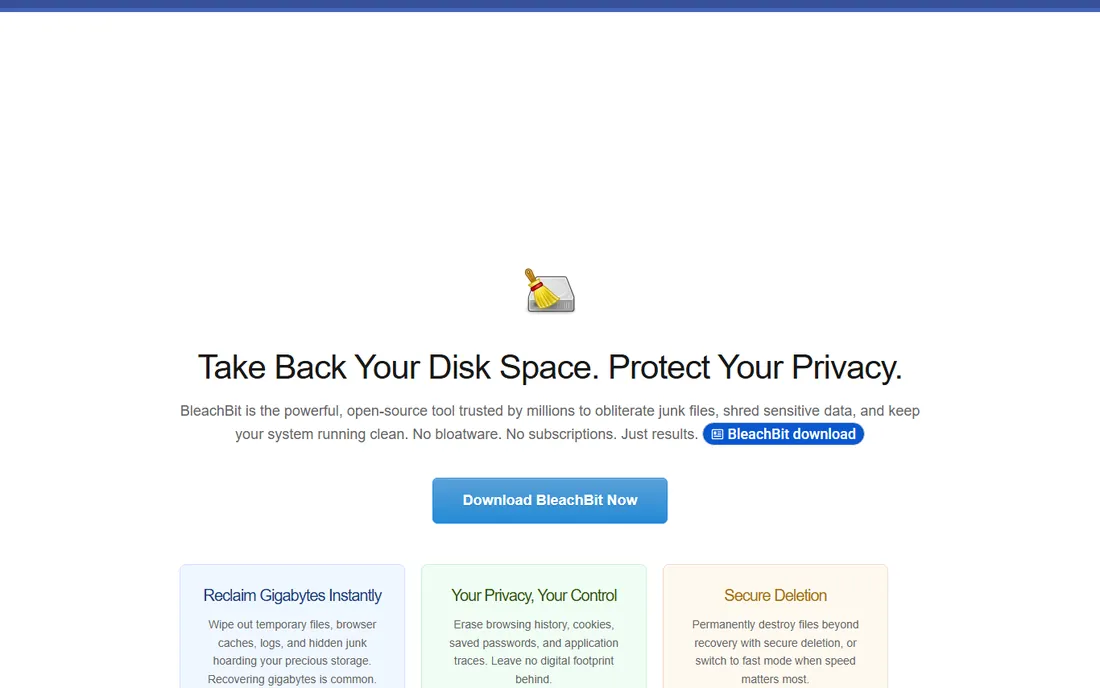 BleachBit homepage