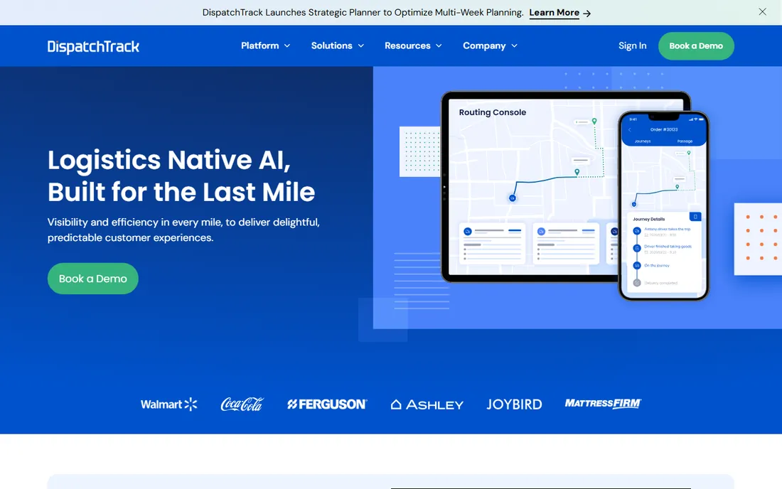 DispatchTrack homepage