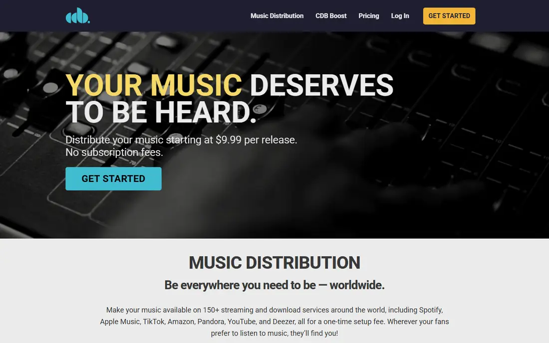 CD Baby homepage