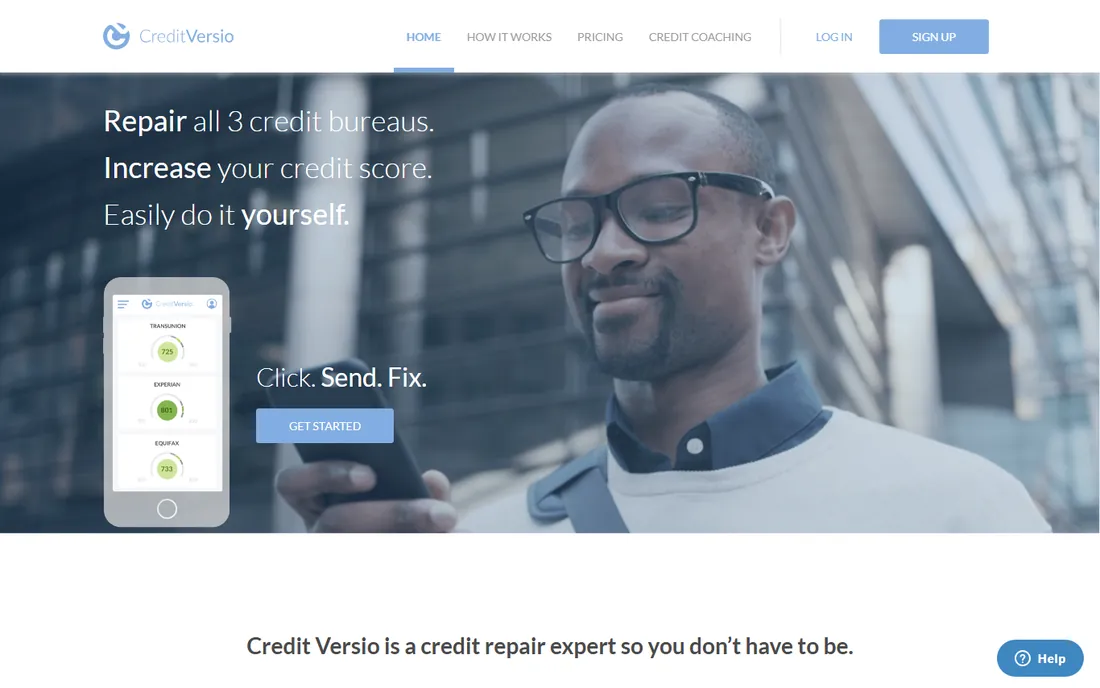Credit Versio homepage