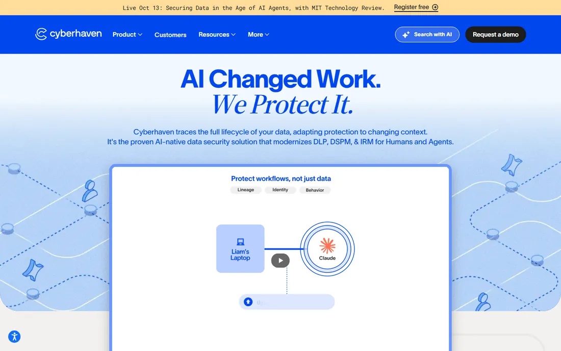 Cyberhaven homepage