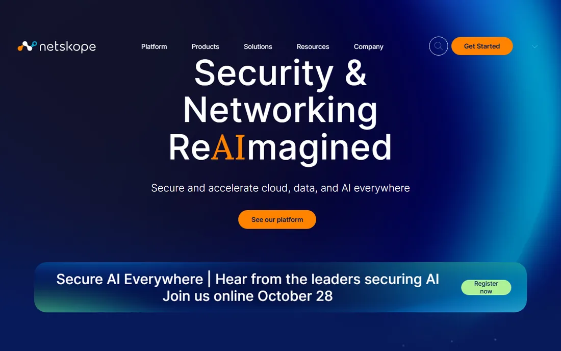 Netskope homepage