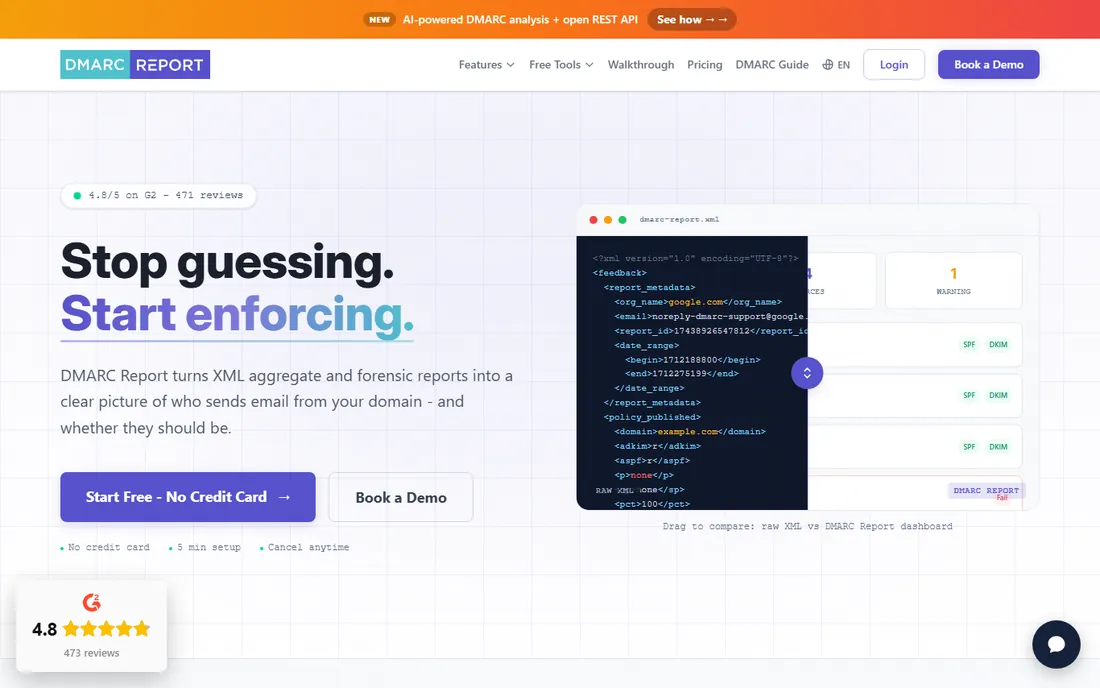 DMARC Report homepage