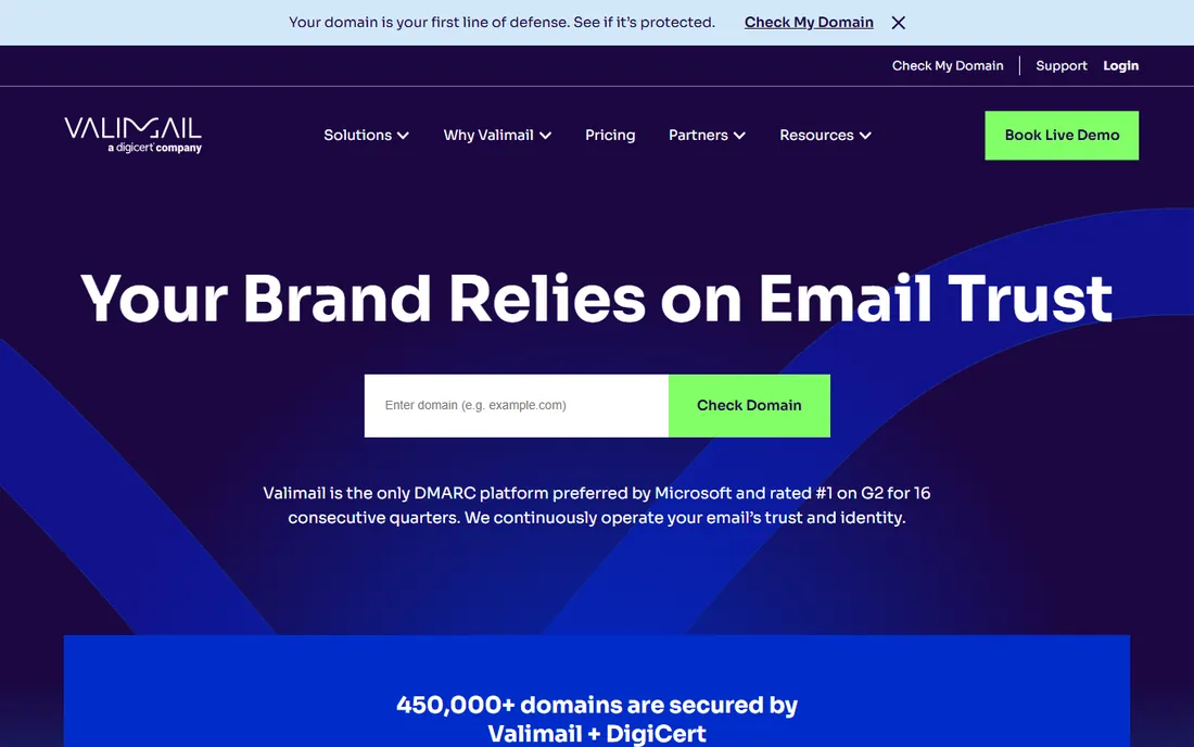 Valimail homepage