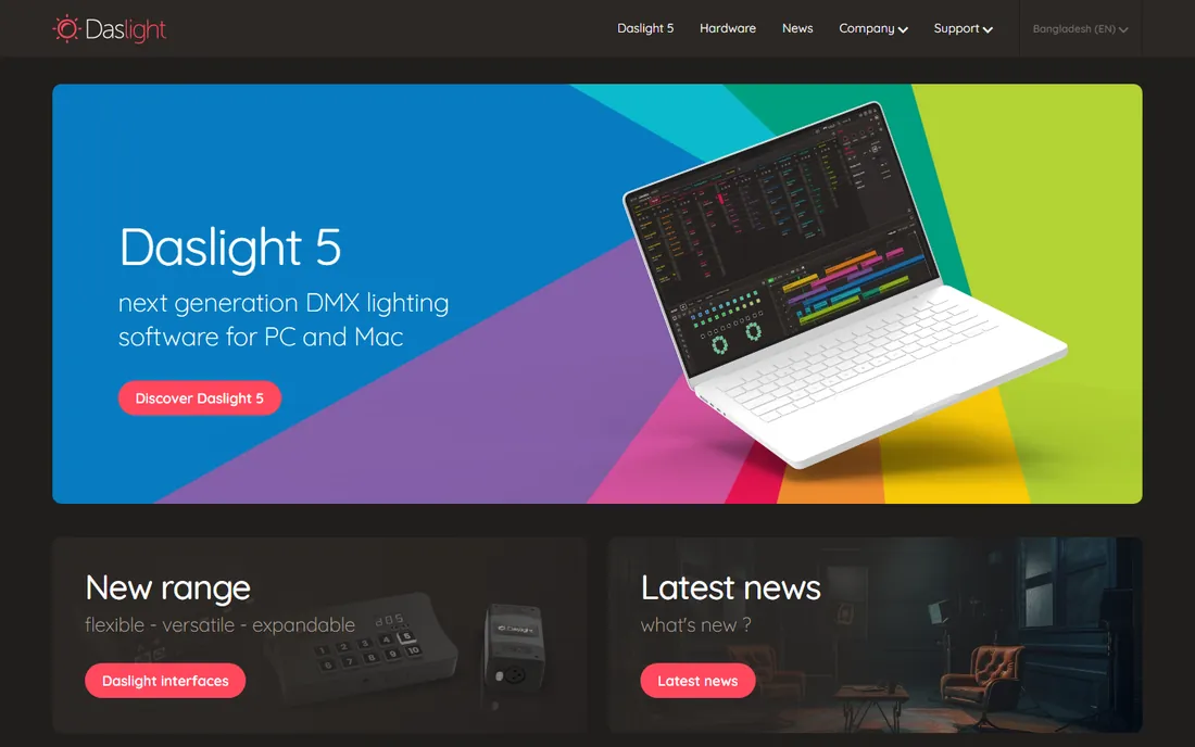 Daslight 5 homepage