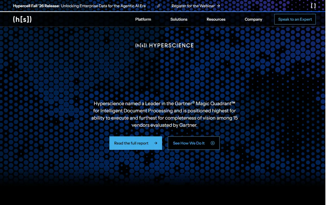 Hyperscience homepage