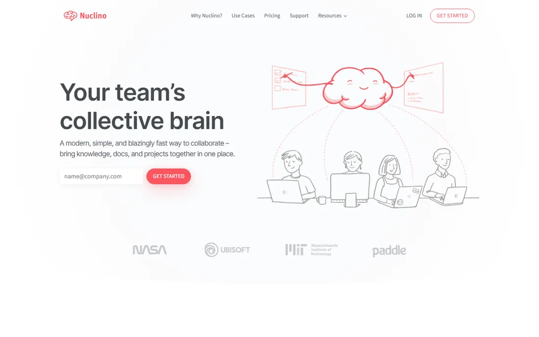 Nuclino homepage