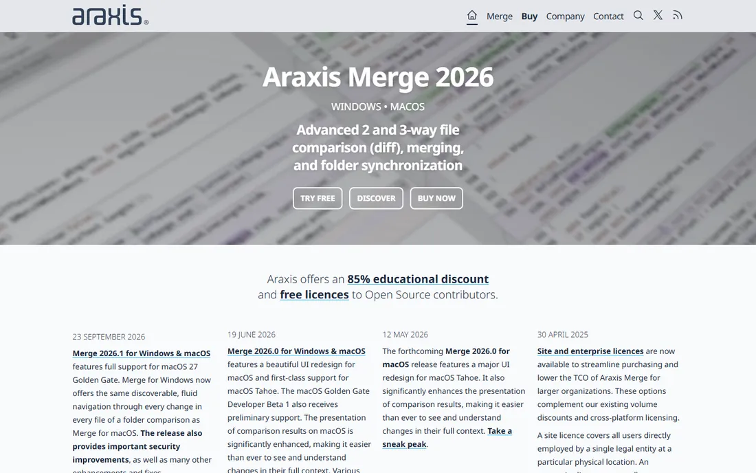 Araxis Merge homepage