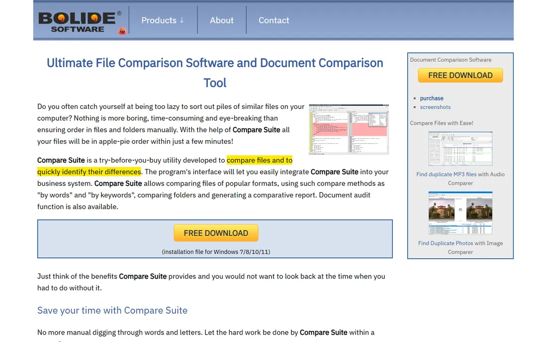 Compare Suite homepage