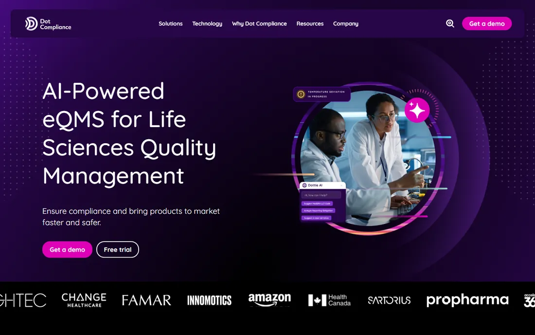Dot Compliance homepage