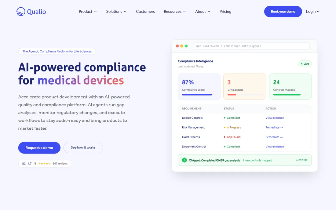 Qualio homepage