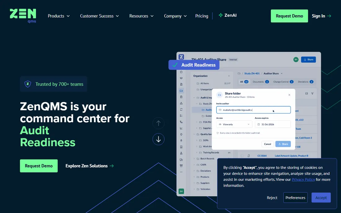 ZenQMS homepage