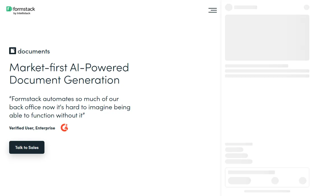 Formstack Documents homepage