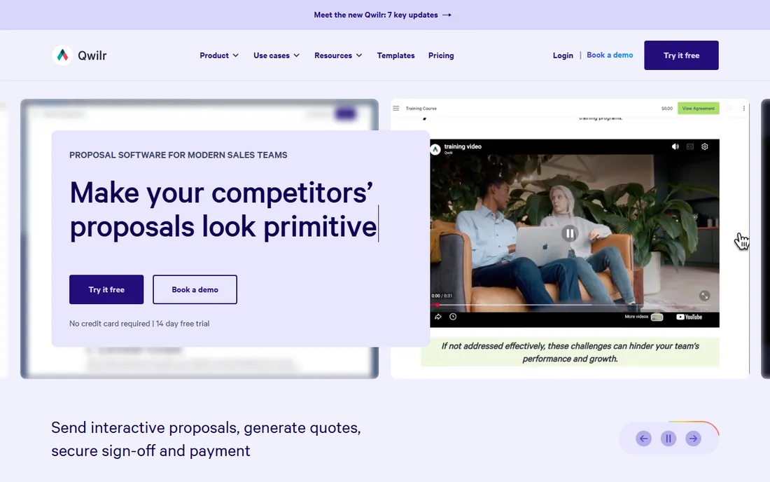 Qwilr homepage