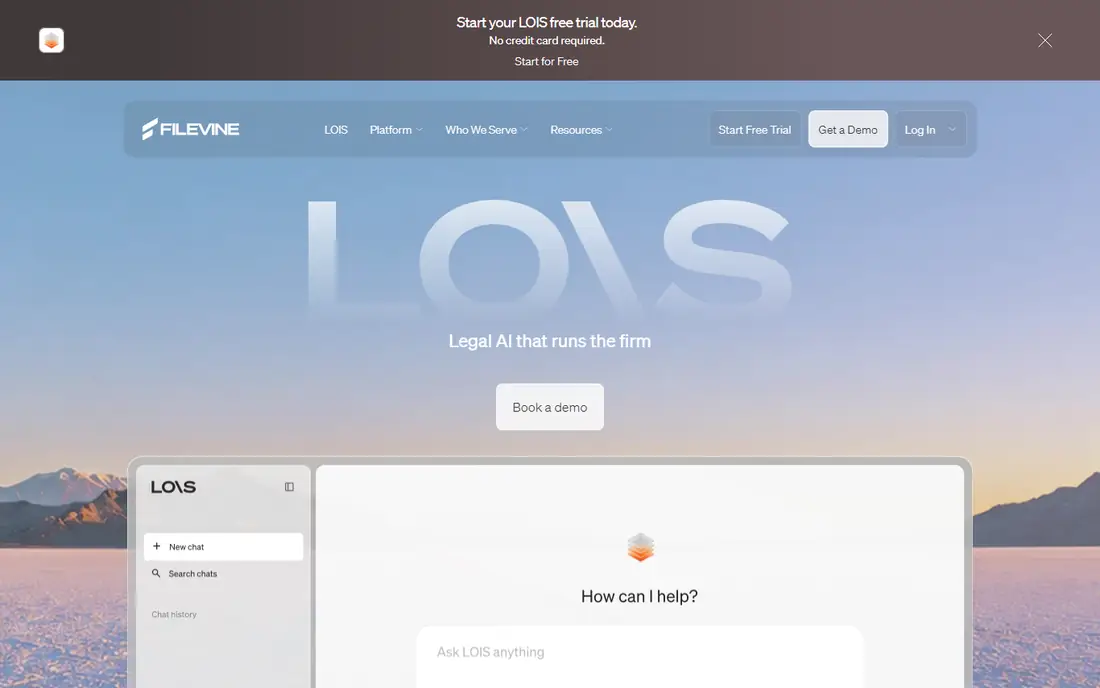 Filevine homepage