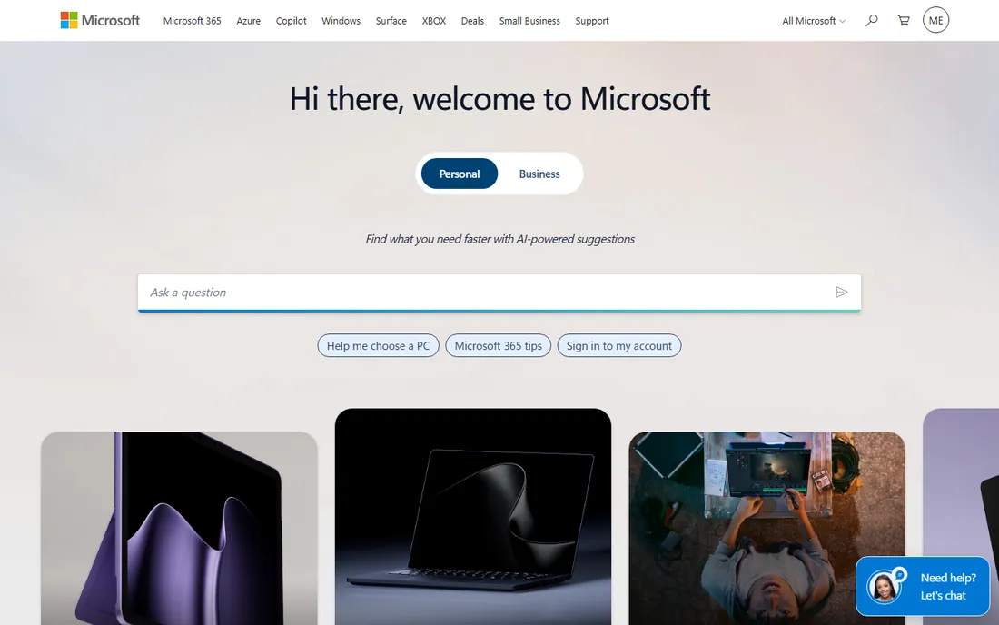 OneDrive homepage