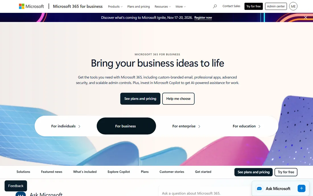 Microsoft 365 homepage