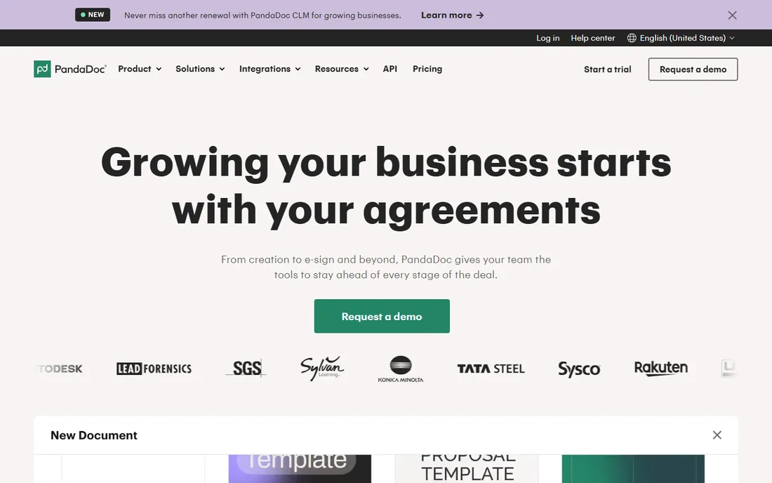PandaDoc homepage