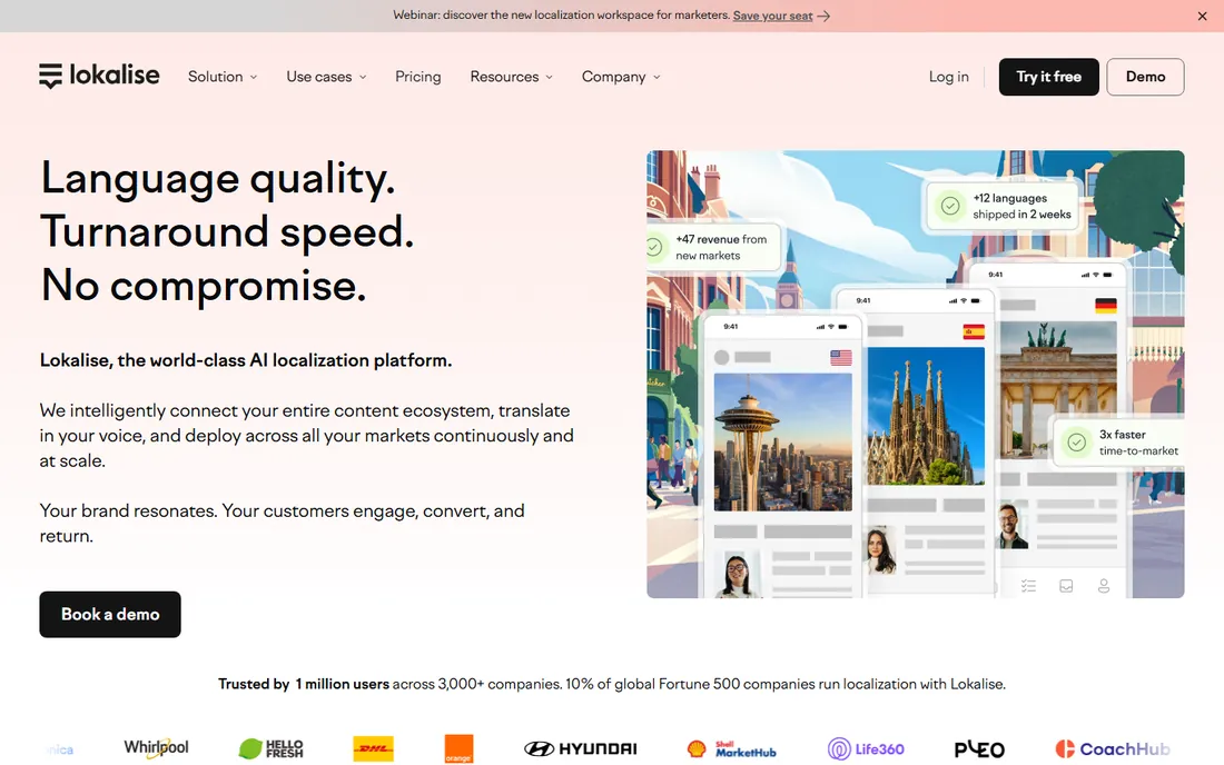 Lokalise homepage