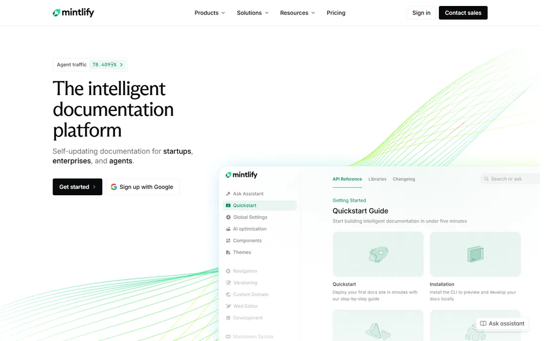 Mintlify homepage
