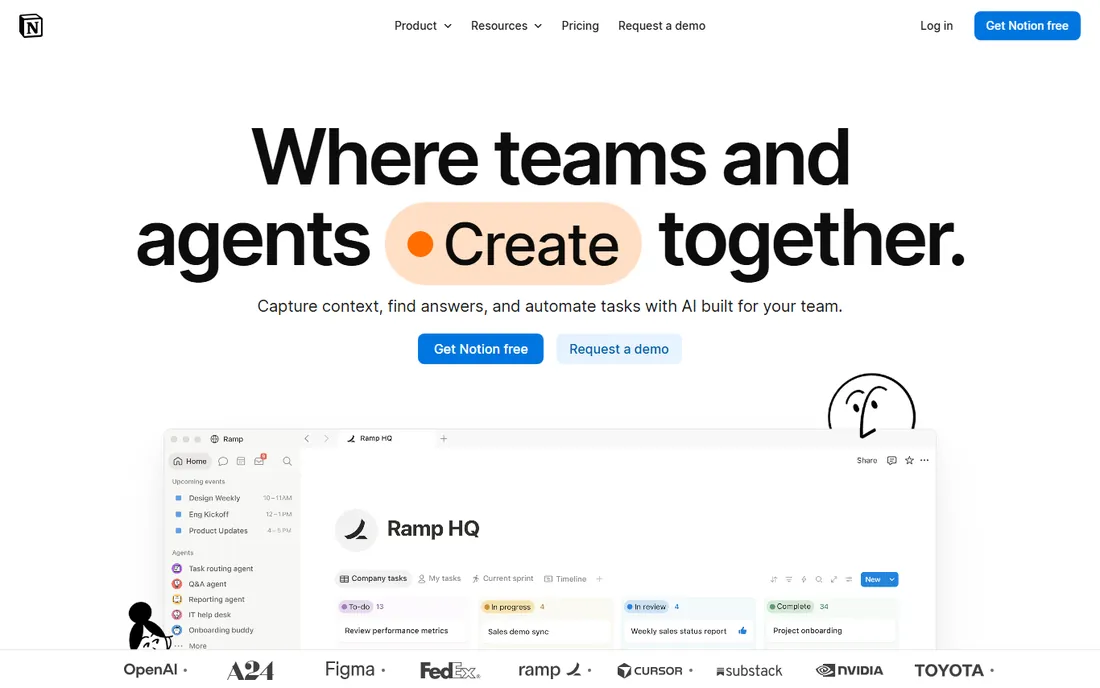 Notion homepage