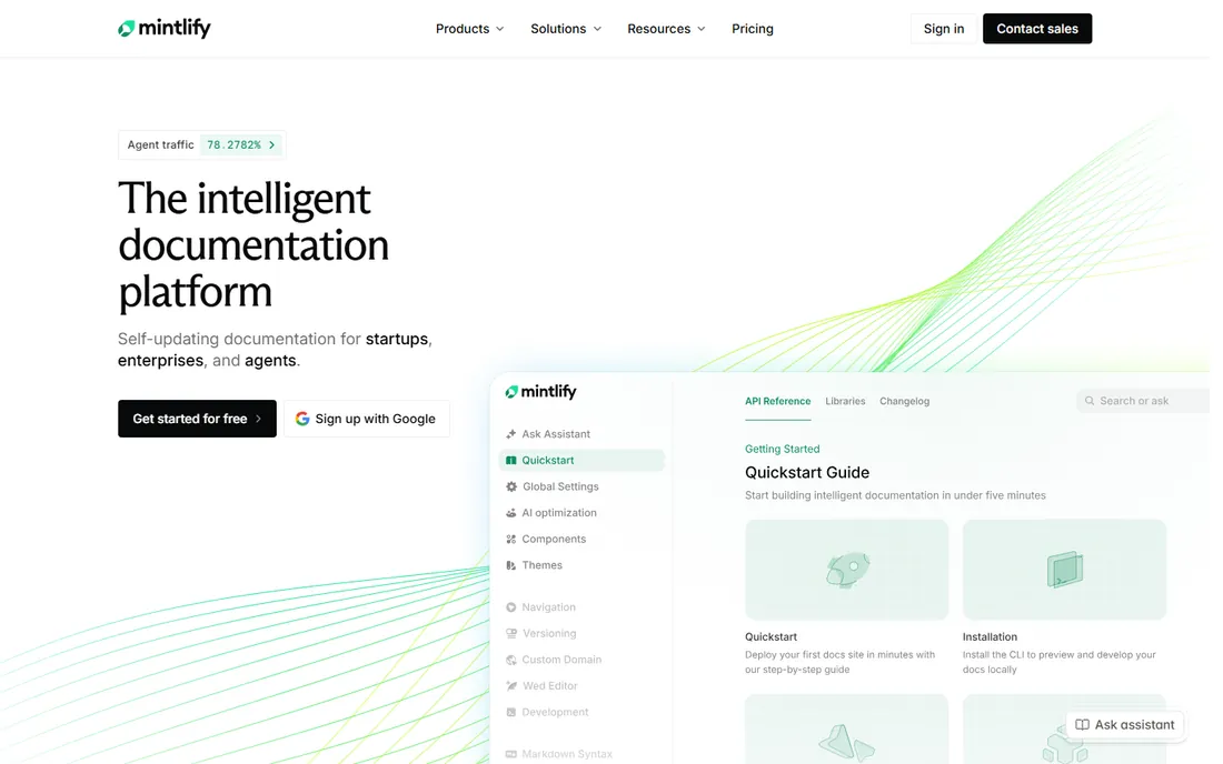 Mintlify homepage