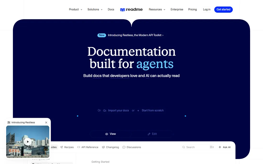 ReadMe homepage