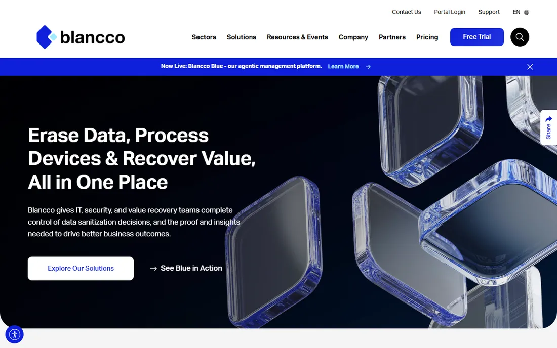 Blancco Drive Eraser homepage