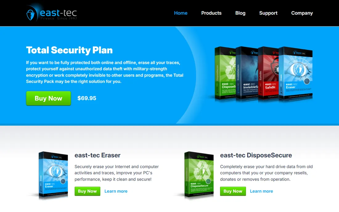 east-tec DisposeSecure homepage