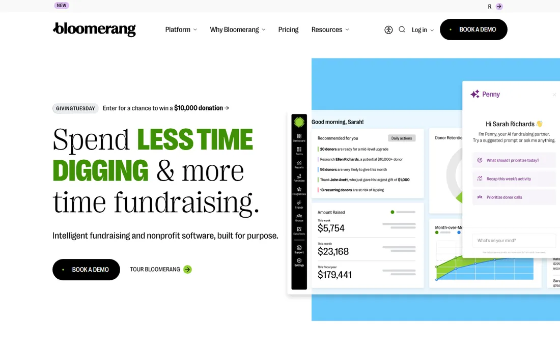 Bloomerang homepage