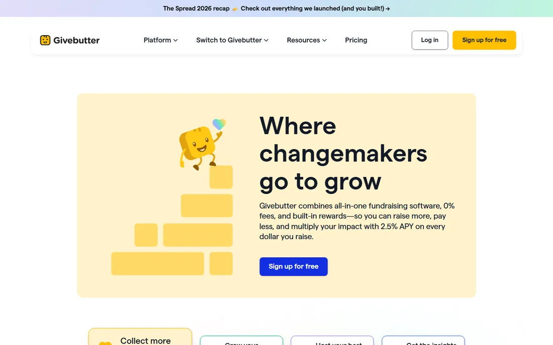 Givebutter homepage