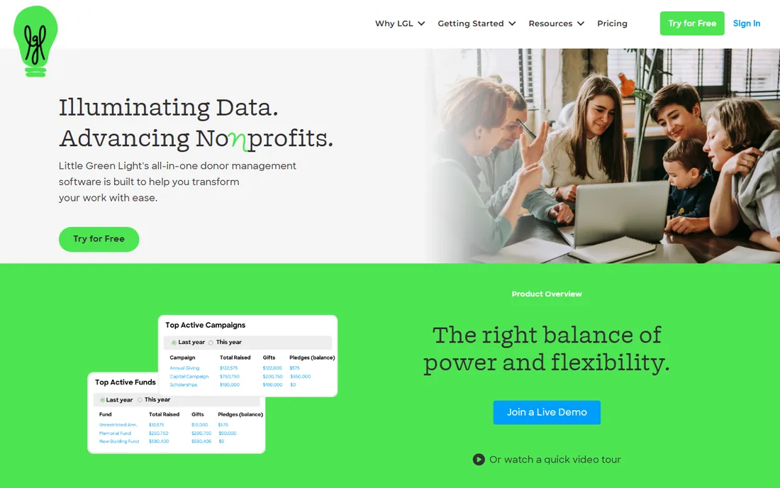 Little Green Light homepage