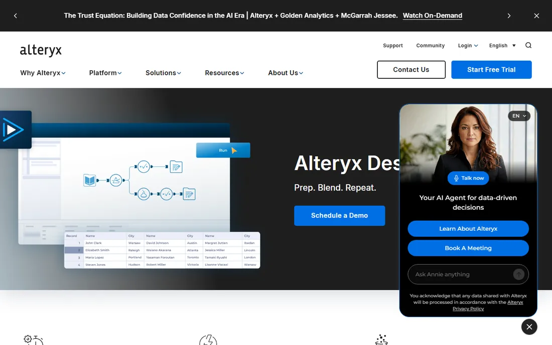 Alteryx Designer homepage