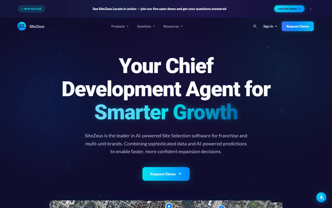 SiteZeus homepage