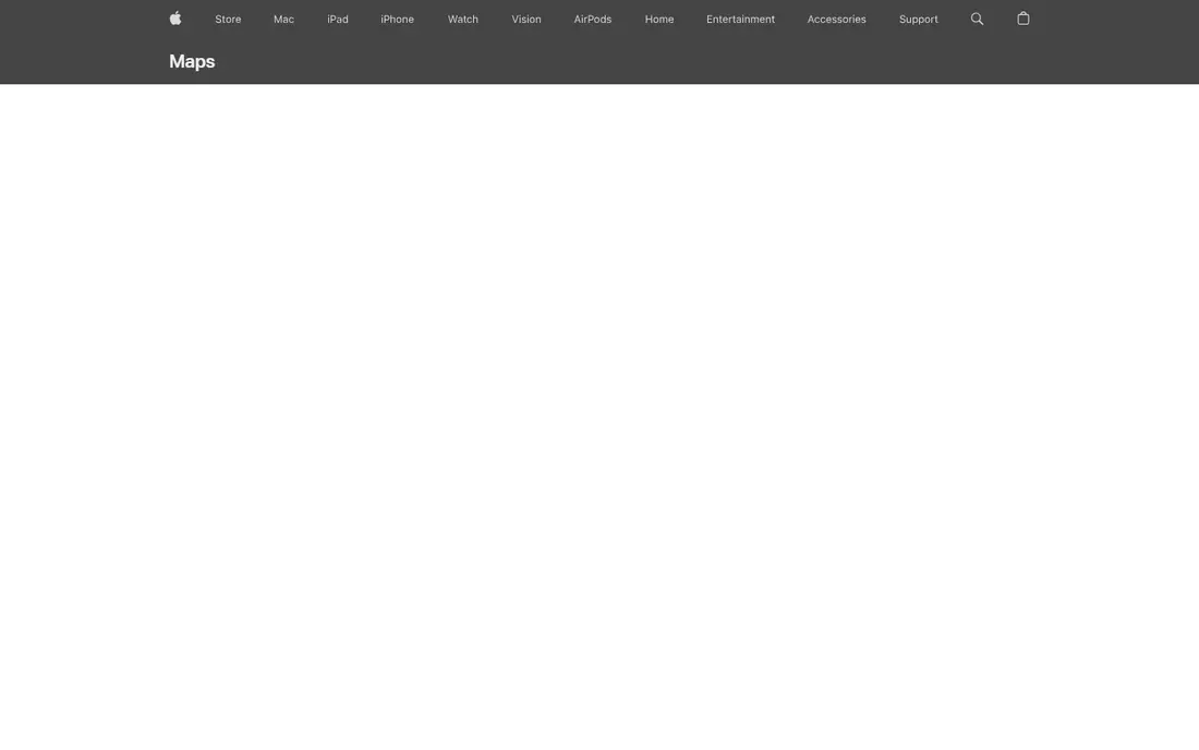 Apple Maps homepage