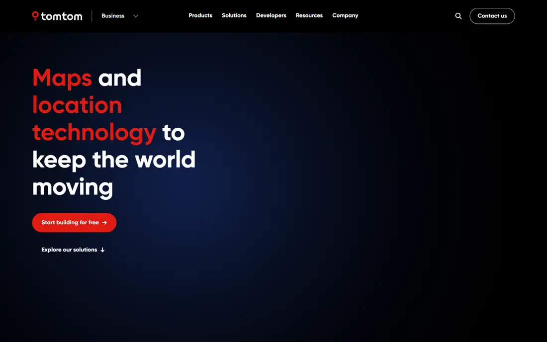 TomTom GO Navigation homepage