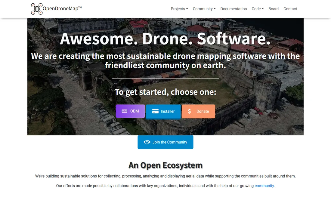 WebODM homepage