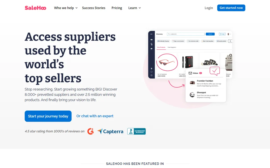 SaleHoo homepage