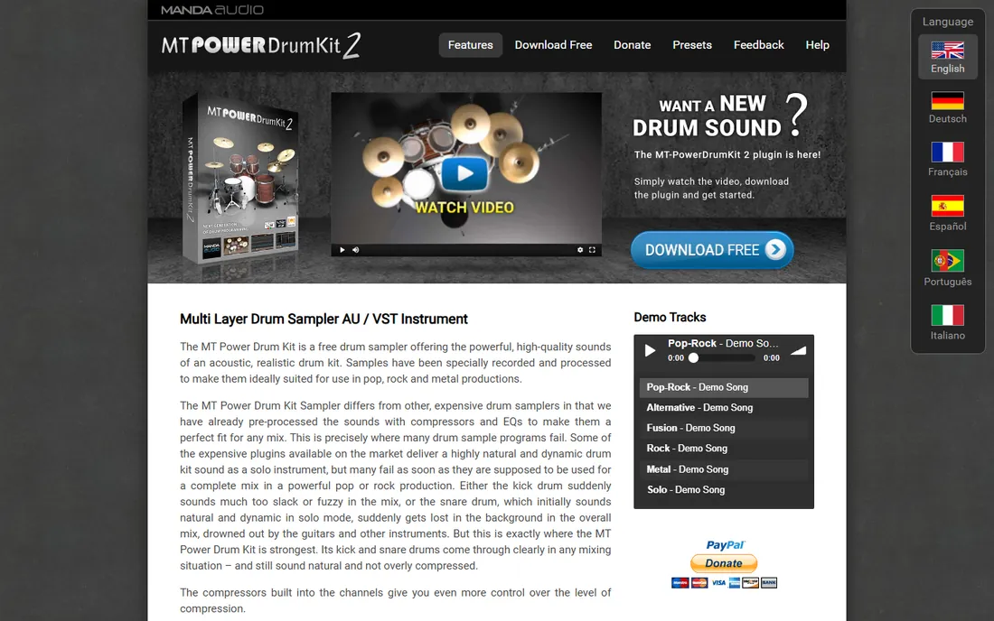 MT Power Drum Kit 2 homepage